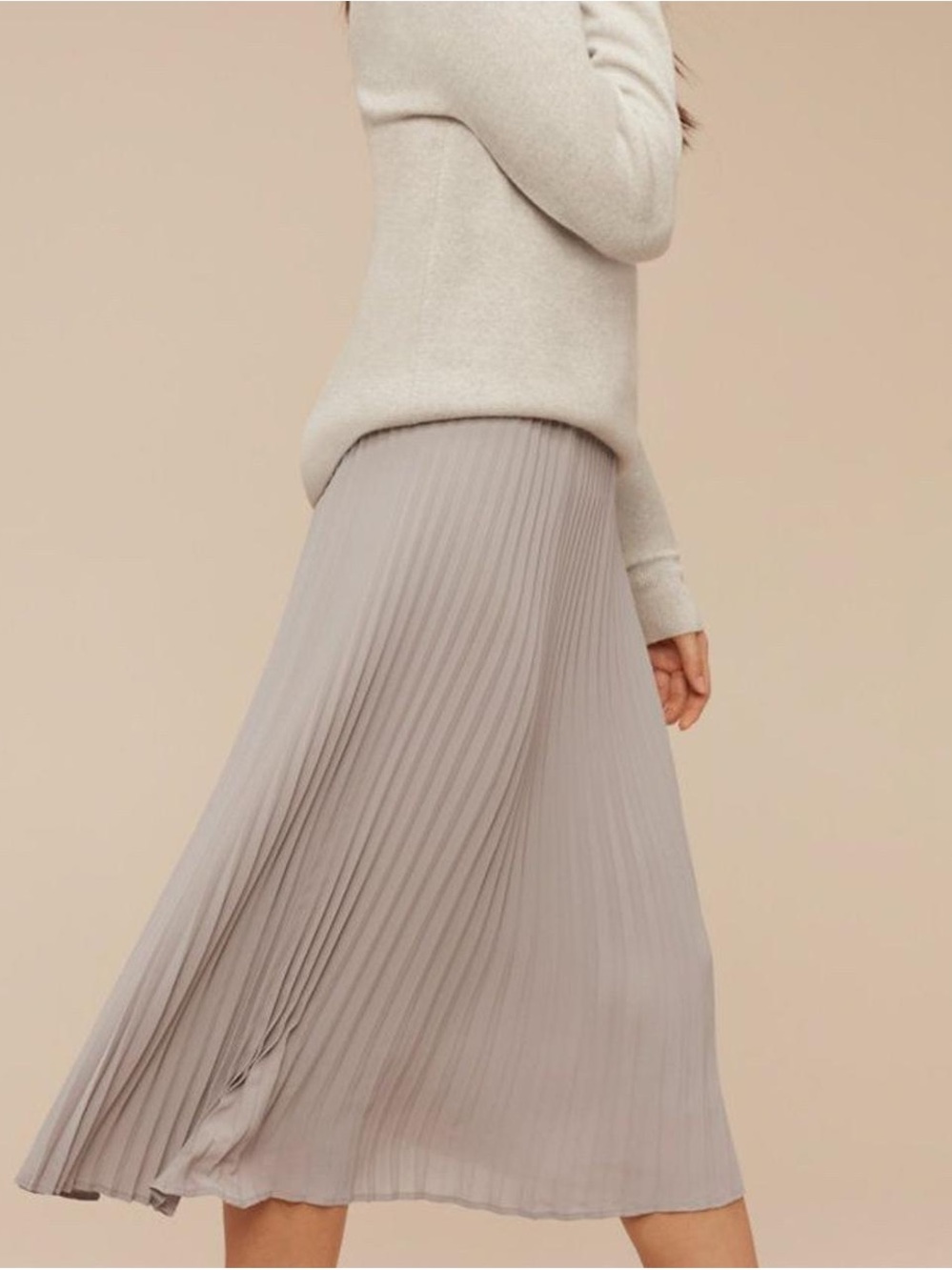 Babaton Jude Skirt - Pleated Midi Skirt in light grey - Sz. S